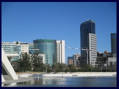 Aqua Multiespacio (95m, 22 floors, b. 2002) and El Corte Ingles in East Valencia, near City of Arts and Sciences.